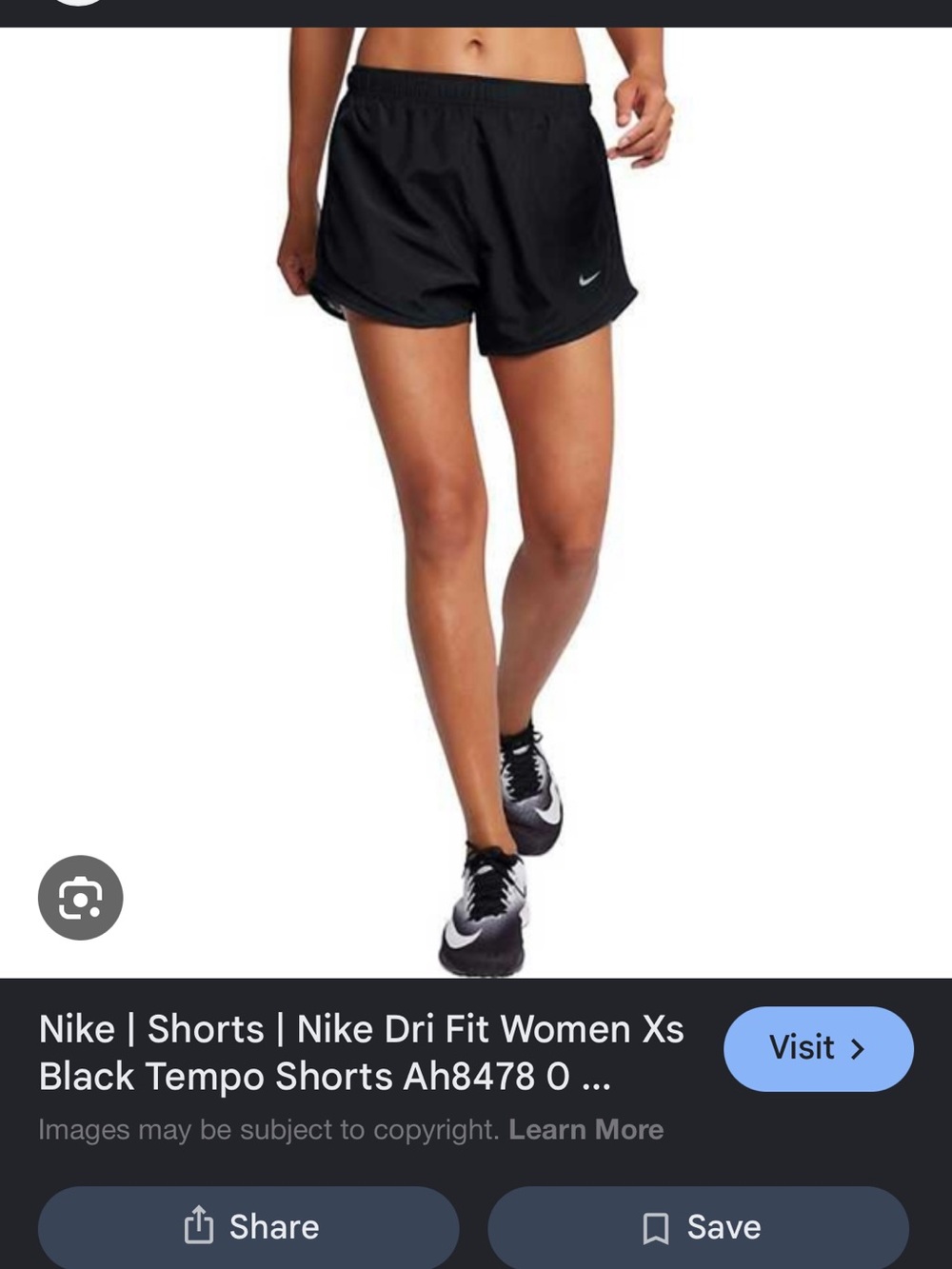 Nike Black Women's Athletic Dri-FIT Shorts